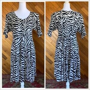 Vintage 80s/90 Zebra Print Dress/Coverup